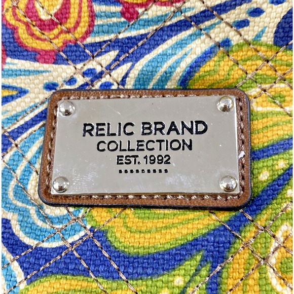 Relic Quilted Canvas Shoulderbag Casual Purse Multicolor Paisley Boho Festival - Picture 3 of 12